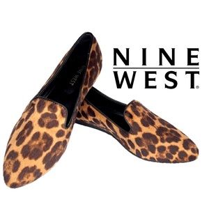 NINE WEST Leopard Flats Sz 6